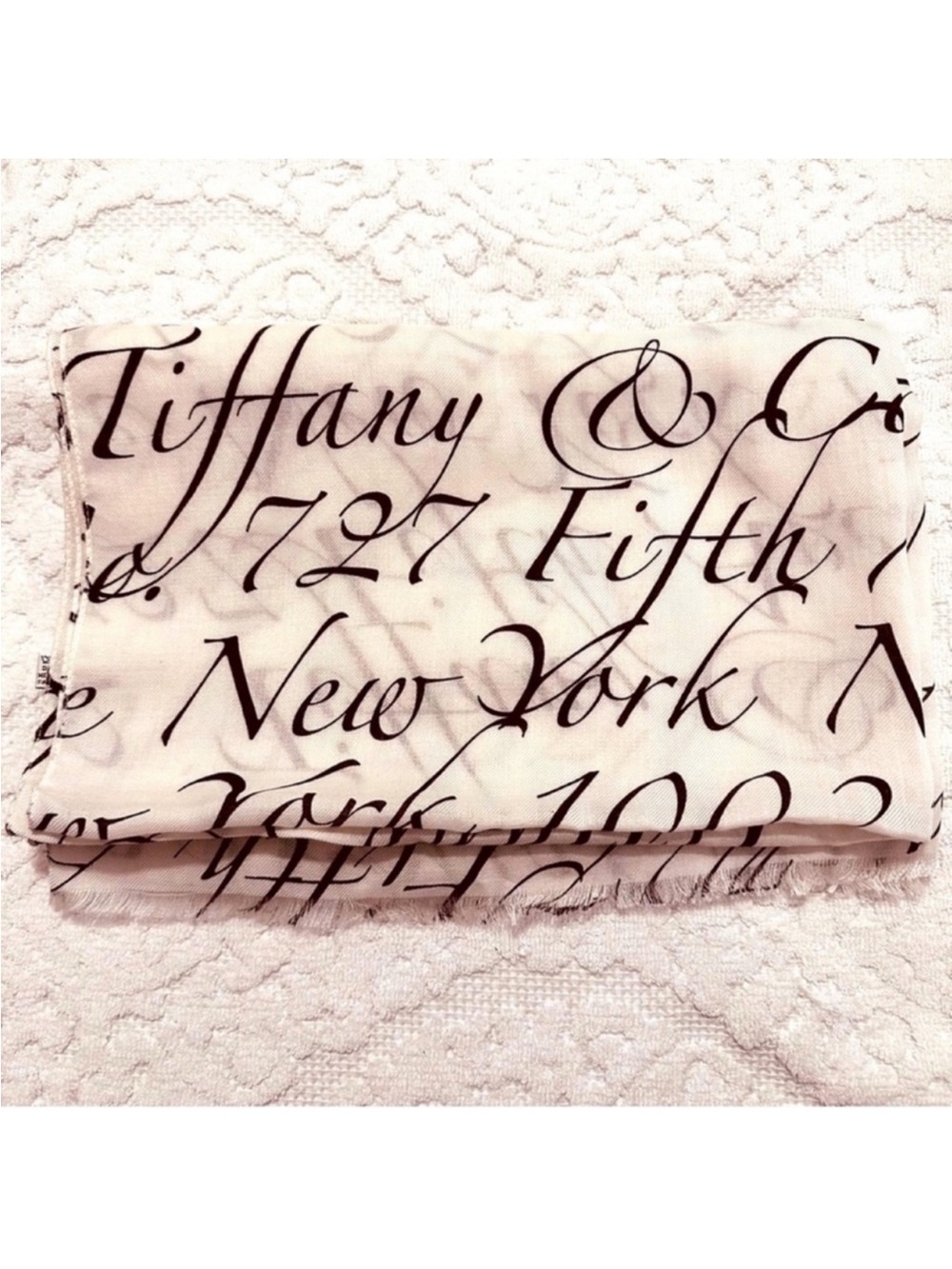 Tiffany & Co | Stole | Tiffany & Co Script Stole | White & Black | Gift Ready!